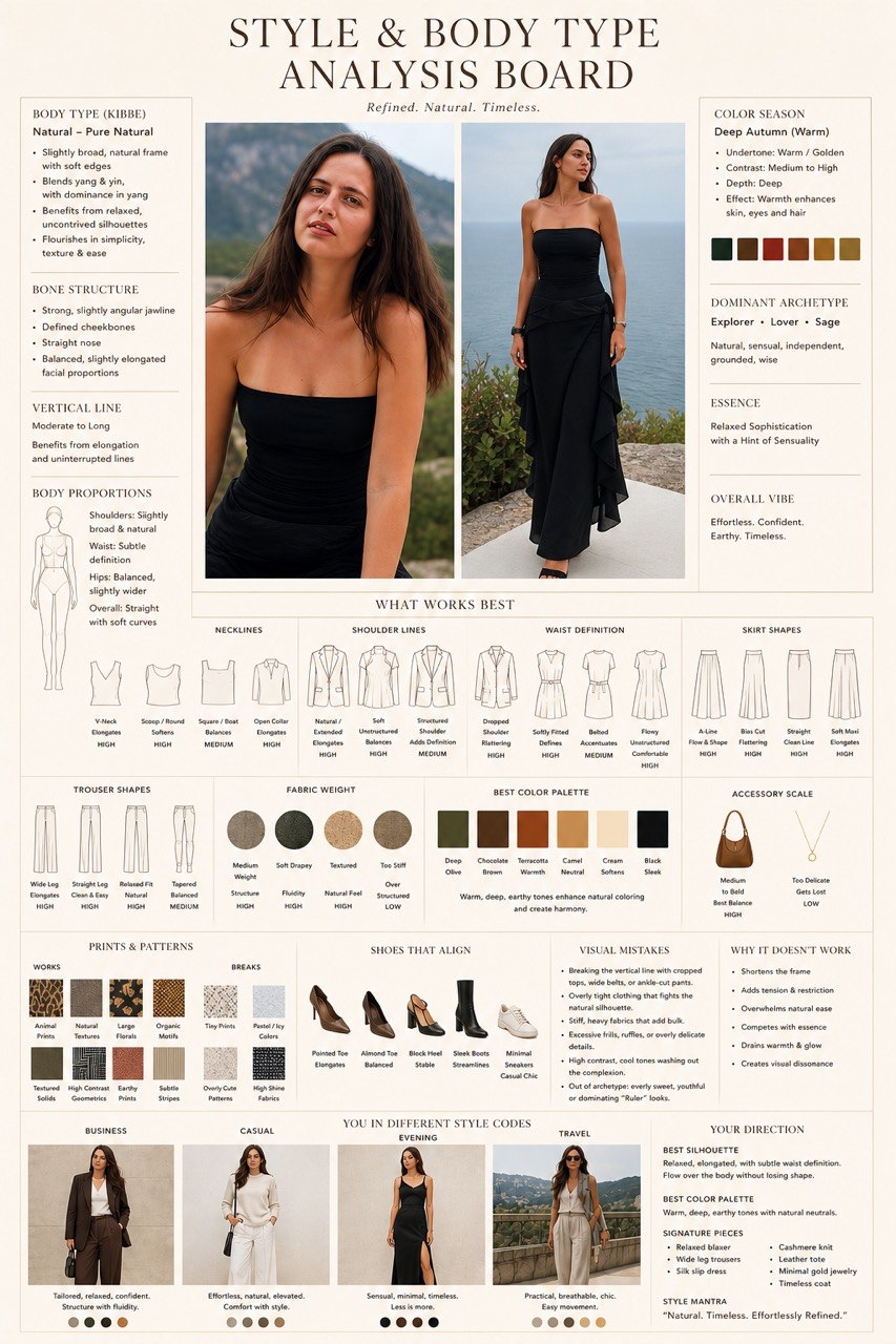 Style and body type analysis board built by ChatGPT